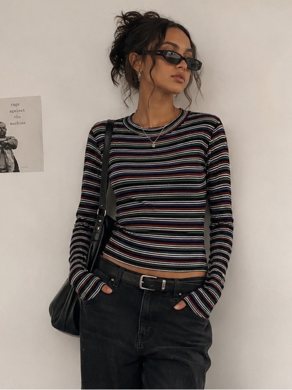 GINGER G Long Sleeve Rainbow Stipe
